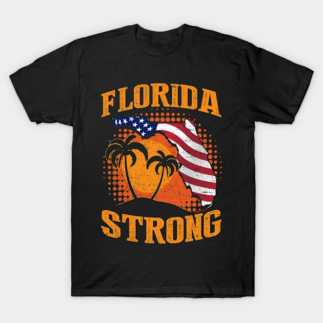 Retro Vintage Florida Strong Support Men & Women Apparel T-Shirt by ruffianlouse